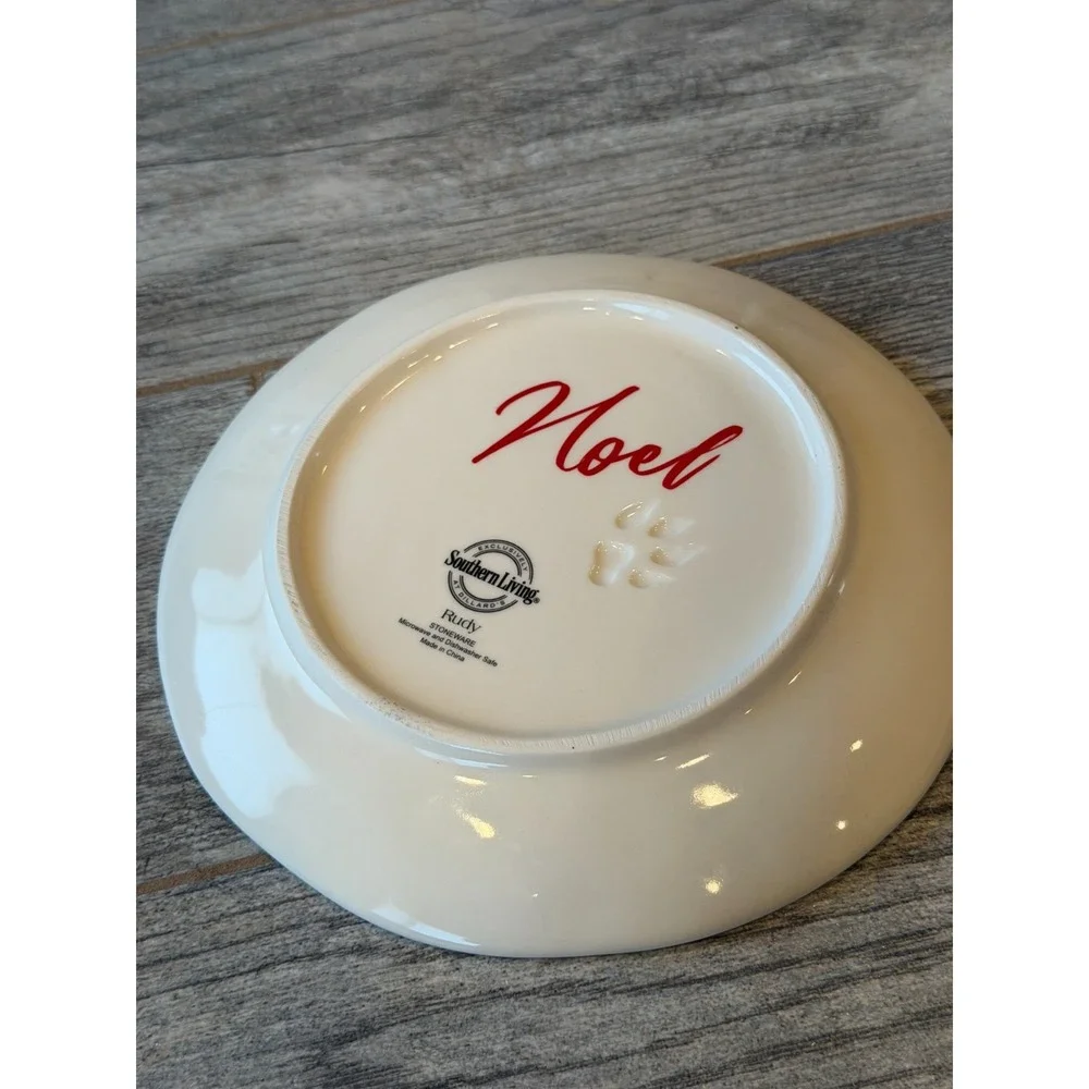 Southern Living Rudy Salad Starter Plate Christmas Stoneware‎ 8.5
